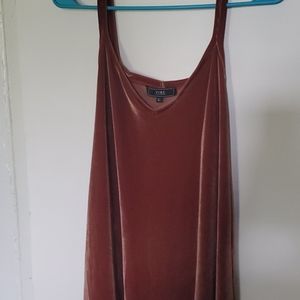 Vibe velvety burnt orange spaghetti strap dress